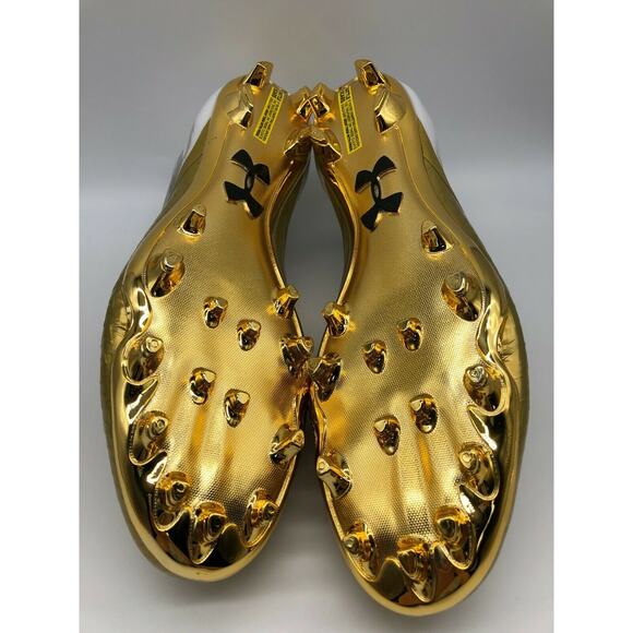 Under Armour Mens Blur Lux LE Black History Month Gold Cleats 3023378-901 Sz 16 - Picture 3 of 12